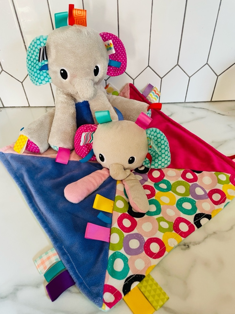 Bright Starts Taggies Elephant Plush Rattle Toy & Elephant Lovey